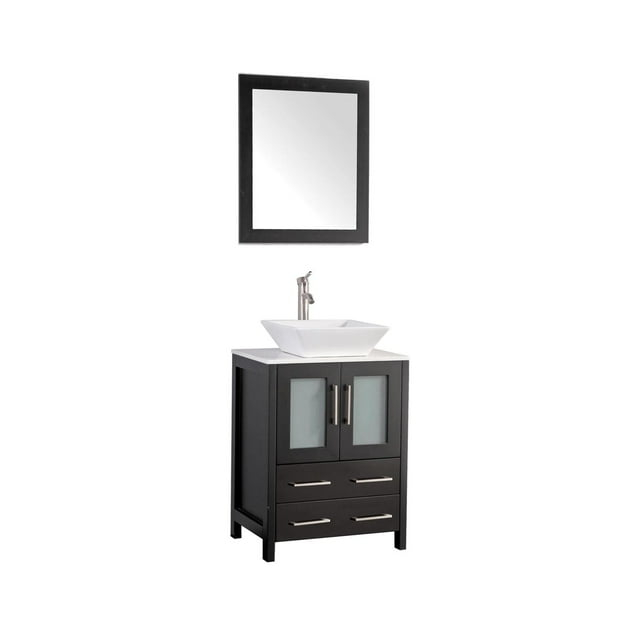 Vanity Art VA3124E 24 in. Single Sink Bathroom Vanity Set, Espresso