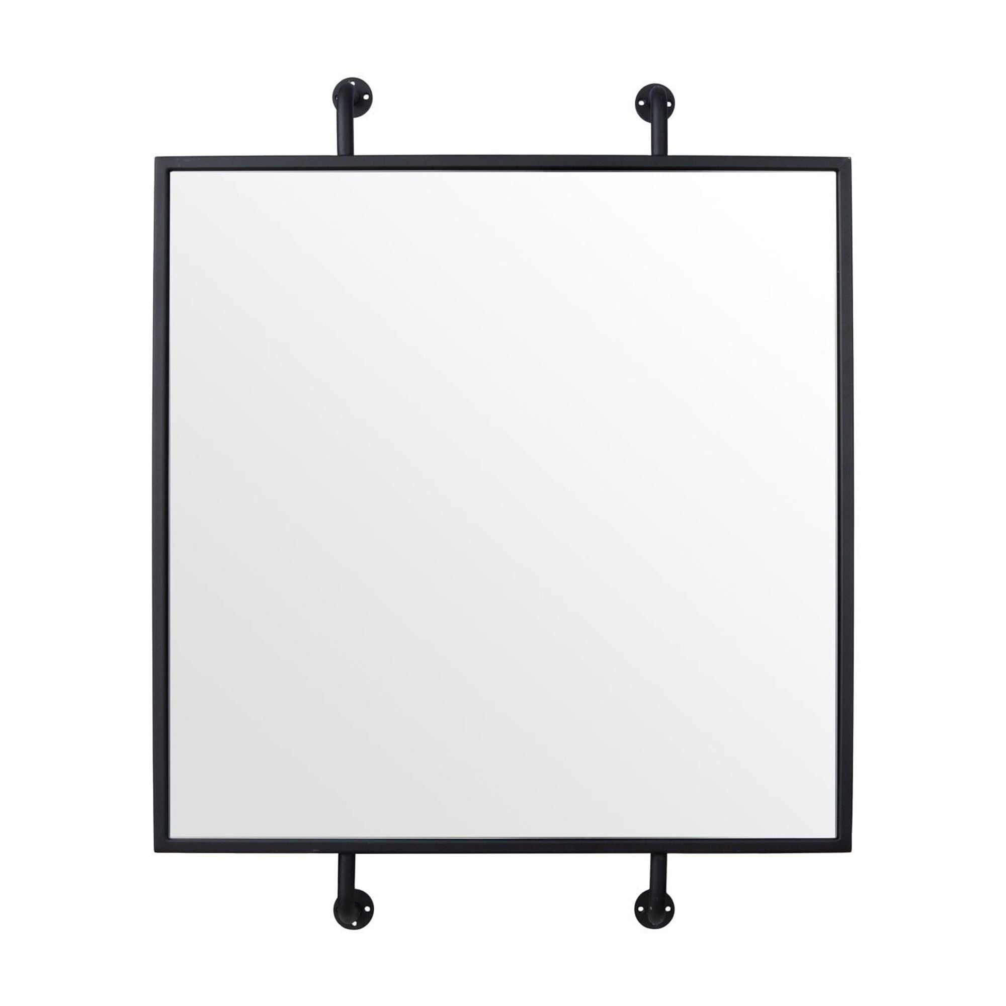 Varaluz Tycho 32x26 Pipe Mounted Wall Mirror - Black