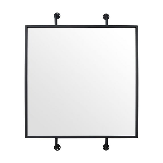 Varaluz Tycho 32x26 Pipe Mounted Wall Mirror - Black