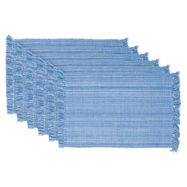DII Variegated Light Blue Fringe Placemat (Set of 6)