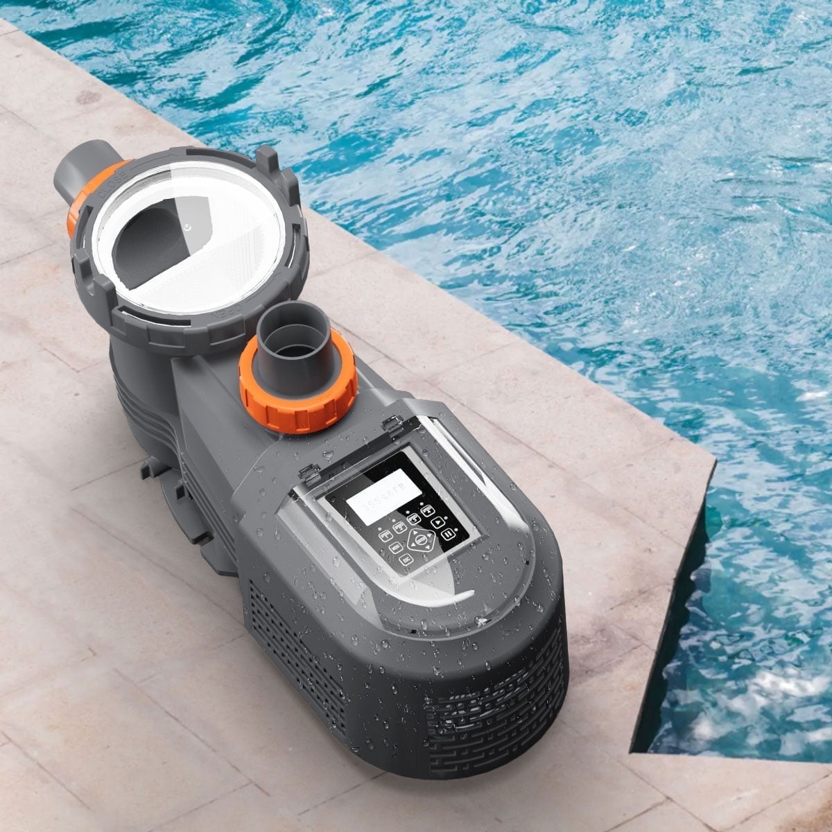 Variable Speed Pool Pump 1.8HPwith Smart Control - Energy Efficient, Quiet Operation, Built-in Safety & Easy Maintenance - Ideal for In-ground and Above-ground Pools