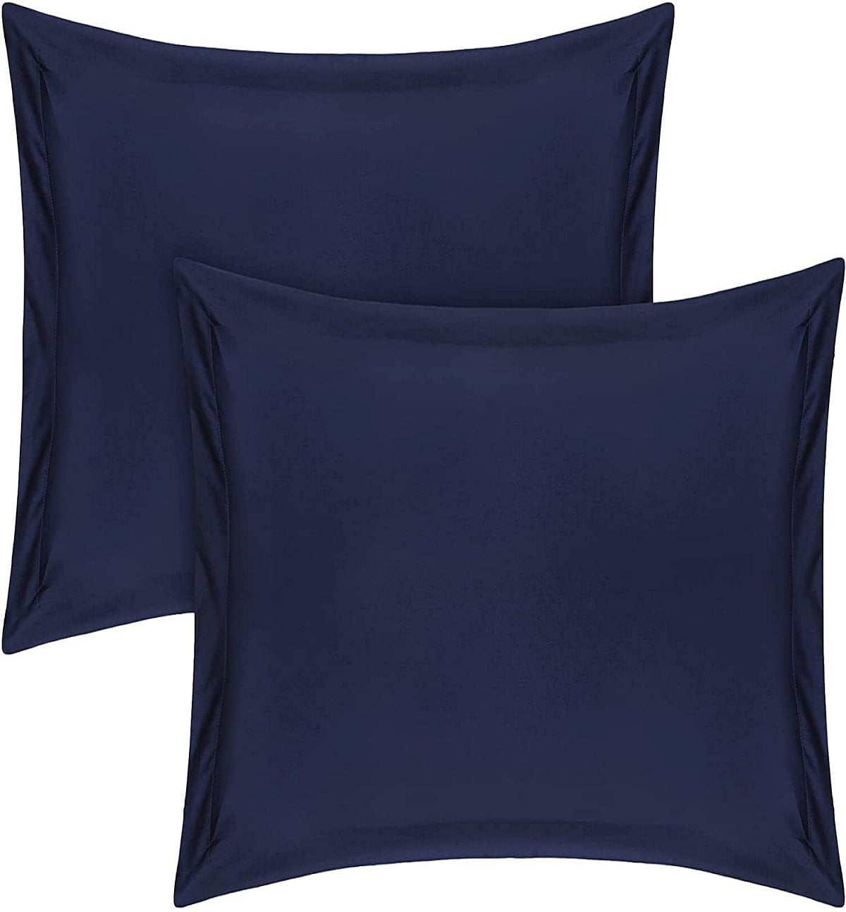 Vedanta Home Collection Square European Pillow Shams 28x28 Set of 2 Navy Blue Euro Shams 600 Thread Count 100% Natural Cotton Euro Pillow Shams Decorative