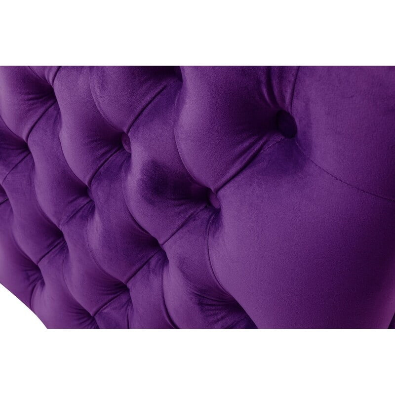 Lilola Home Bayberry Purple Velvet Chair with 1 Pillow