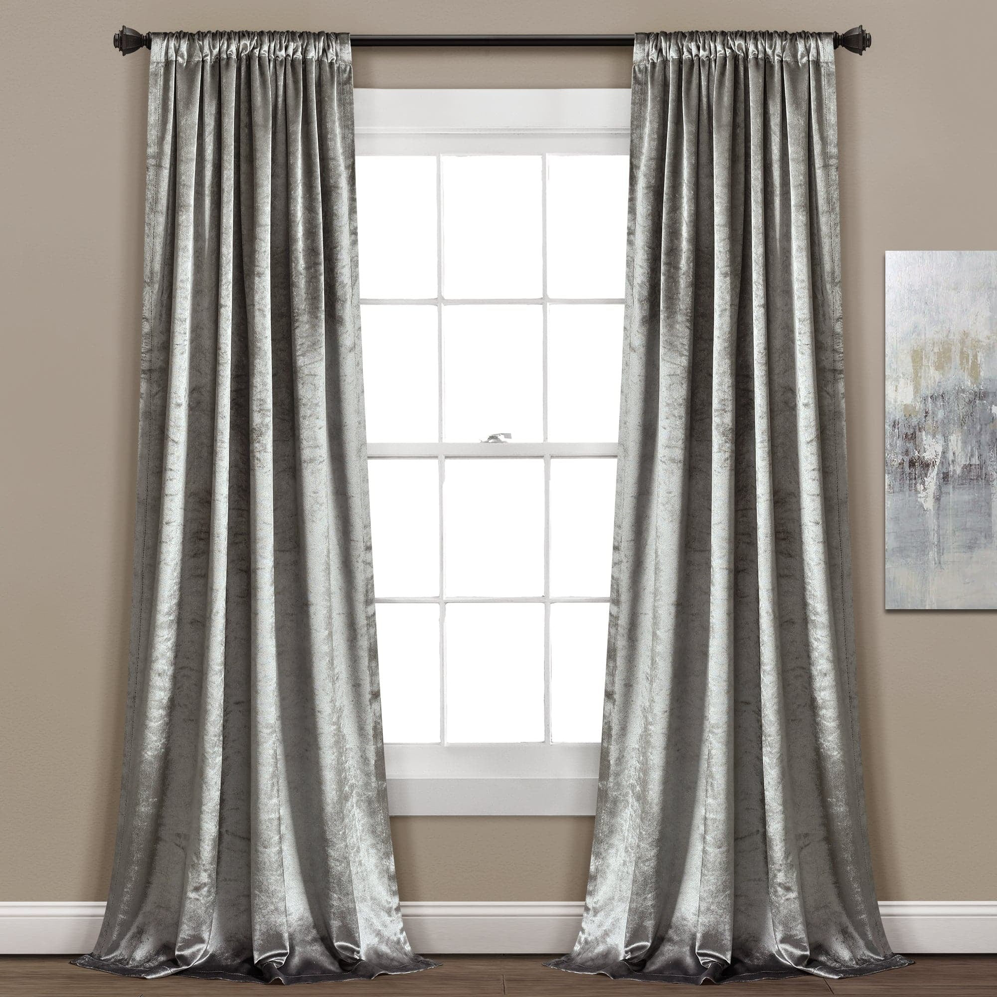 Velvet Dream Silver Bells Window Curtains, Pair