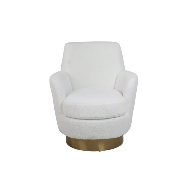 Velvet Swivel Barrel Chair, Swivel Accent Chairs Armchair Ivory