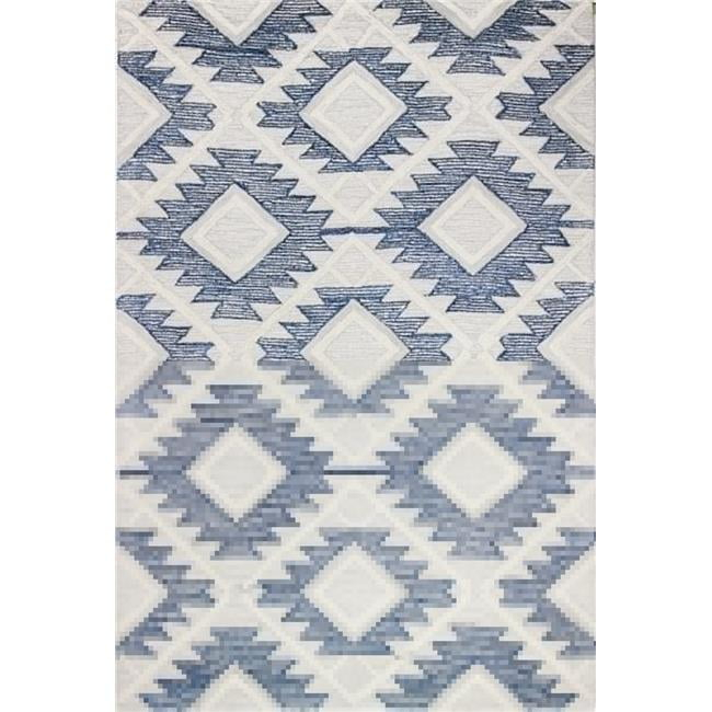Venezia Transitional 100 Percent Wool Hand Tufted Area Rug - Beige & Blue - 2 ft. 6 in. x 8 ft.
