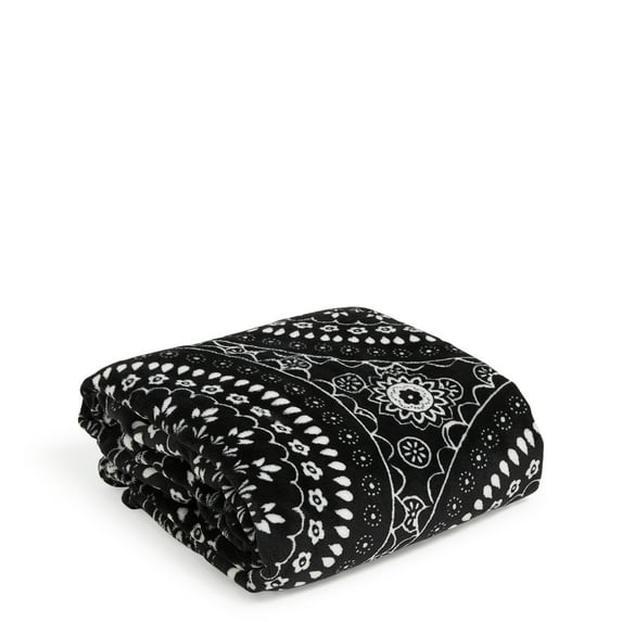 Vera Bradley Medallón de Pañuelo Negro con Manta de Felpa Polar para Mujer