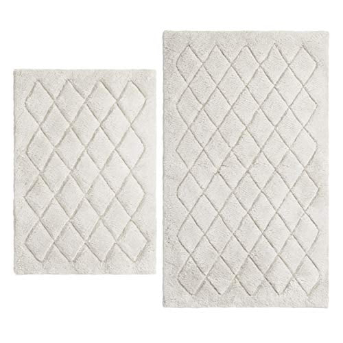 Marquis Diamond Rectangle Cotton Blend Geometric piece Bath Rug Set