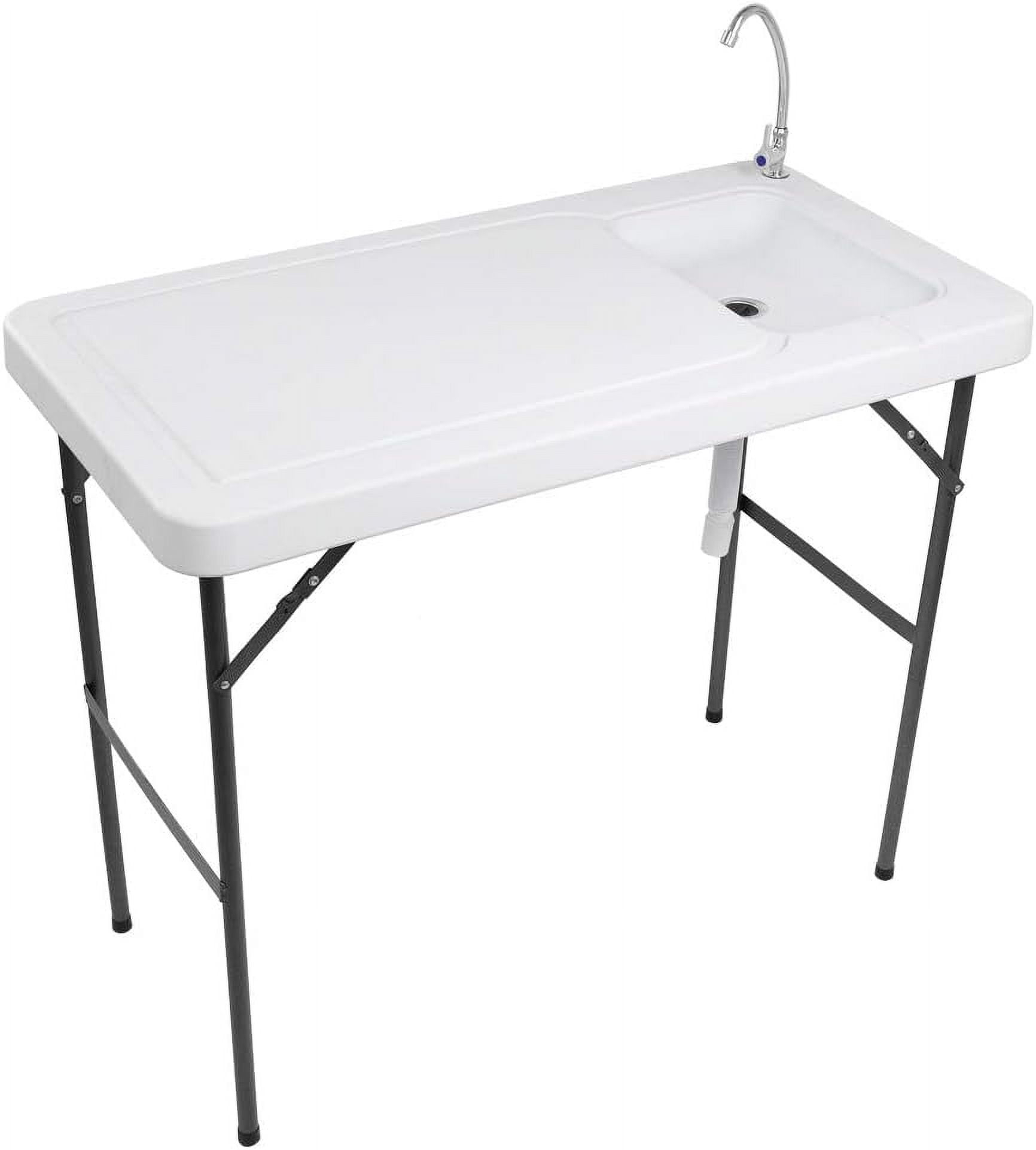 Portable Aluminum Folding Fish Cleaning Table with Sink