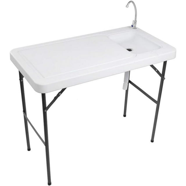 Portable Aluminum Folding Fish Cleaning Table with Sink