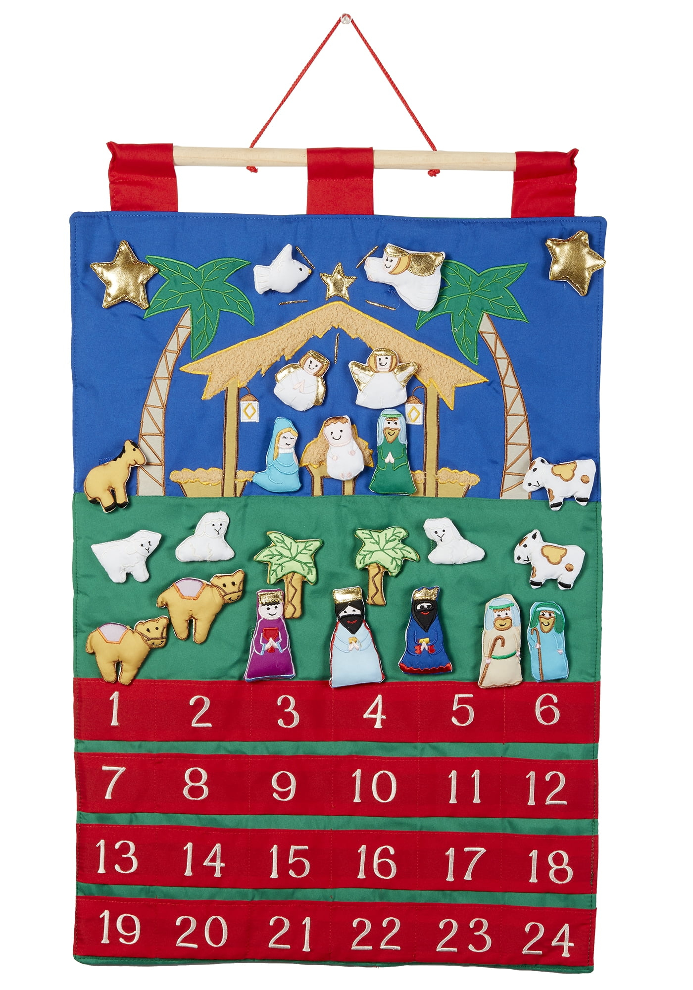 Vermont Christmas 189908 Nativity Fabric Advent Calendar - 16 x 20 in.