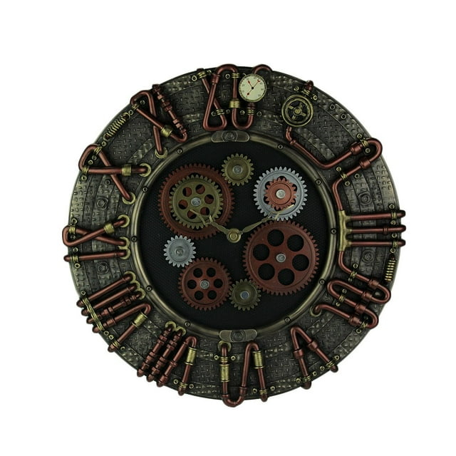 Veronese Design Steampunk Electricity Conduit Piping Wall Clock