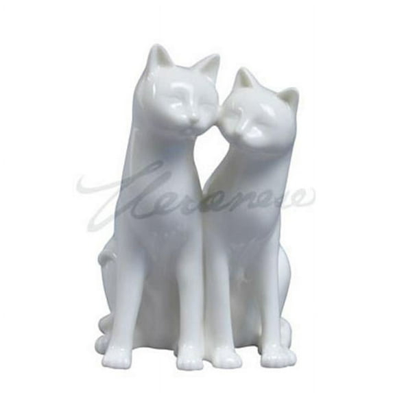 Veronese Design WP00043AA Sitting Cats Knead Each Other  White