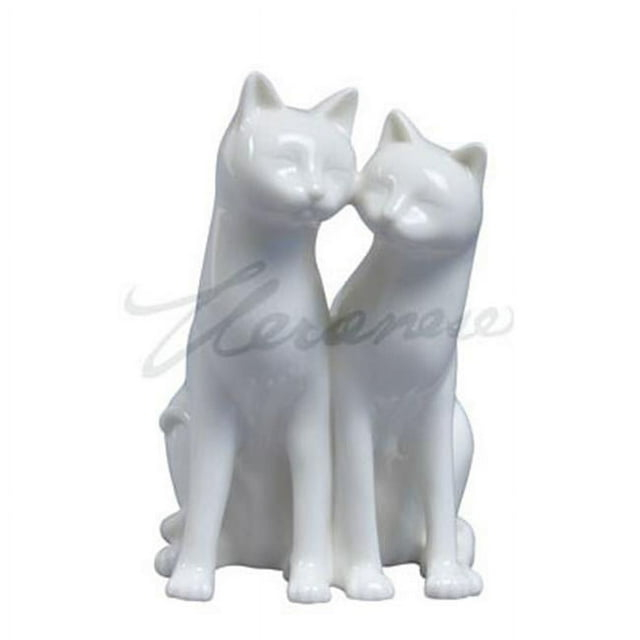Veronese Design WP00043AA Sitting Cats Knead Each Other  White