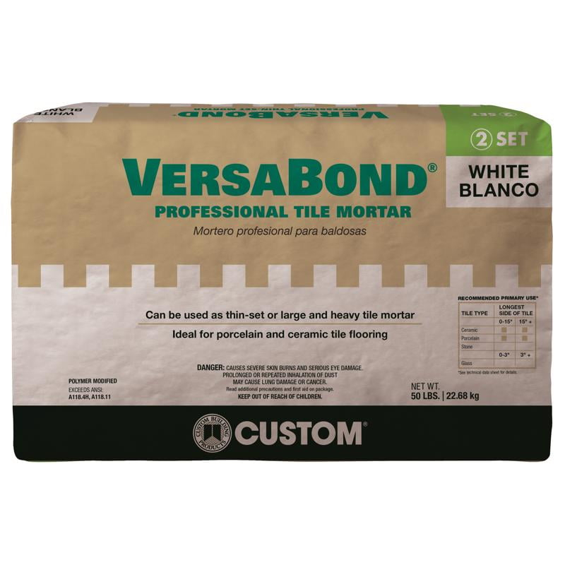 VersaBond MTSW50 White Fortified Thin Set Mortar, 50-Lb. Bag - Quantity 1