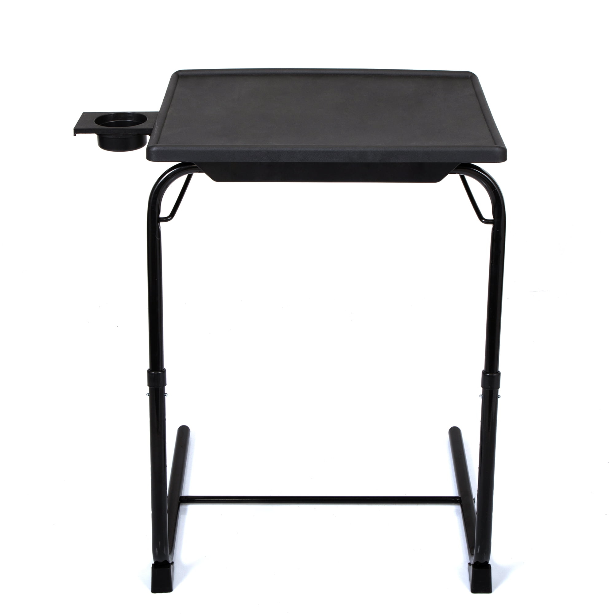 Veryke Portable Standing Adjustable Laptop Desk with Cup Holder, Tray Side Table for Home Office (Black)