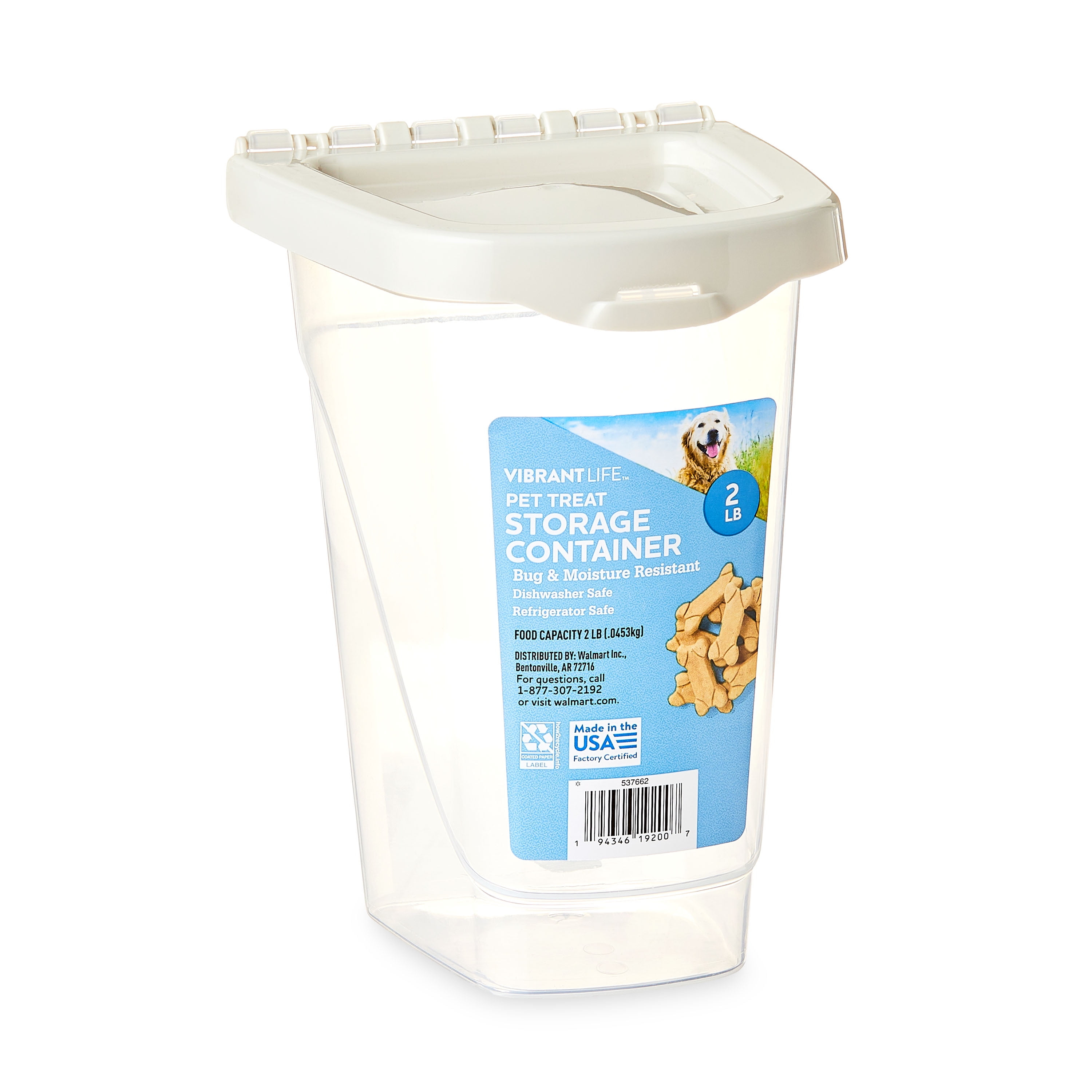 Vibrant Life Pet Treat Storage Container, 2 lb