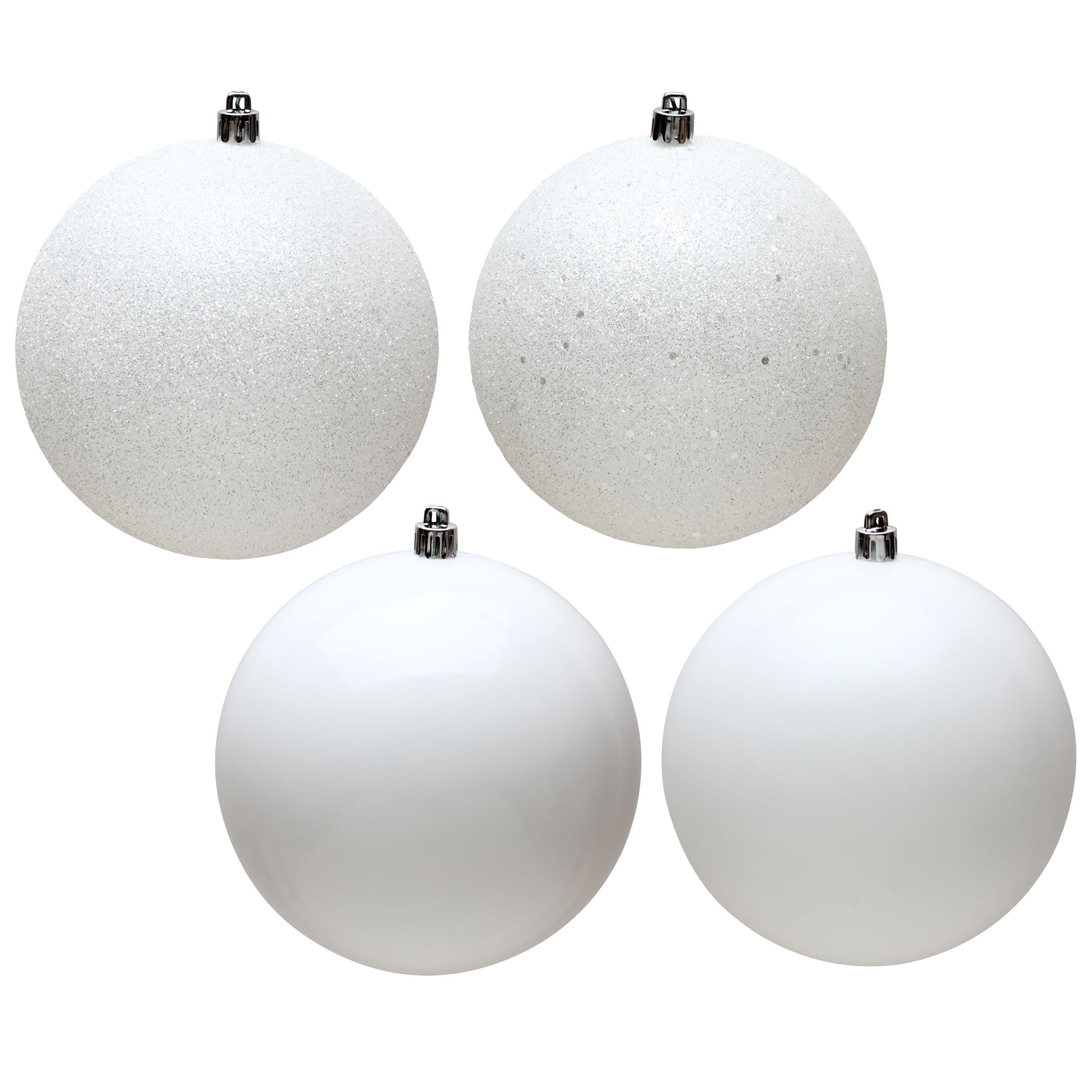 Vickerman 2.4" White 4-Finish Ball Ornament Assortment, 60 per Box
