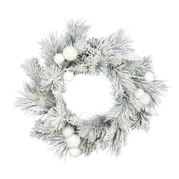 Vickerman 24" Frosted Beacon Pine Artificial Christmas Wreath, Unlit