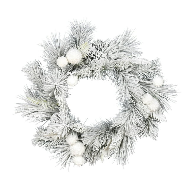 Vickerman 24" Frosted Beacon Pine Artificial Christmas Wreath, Unlit
