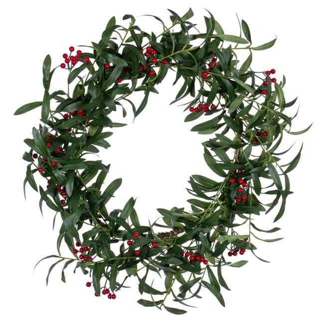 Vickerman 24" Red Berry and Mistletoe Wreath.
