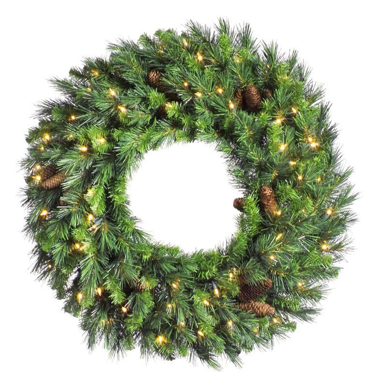Vickerman 48" Cheyenne Pine Wreath 200 Warm White LED