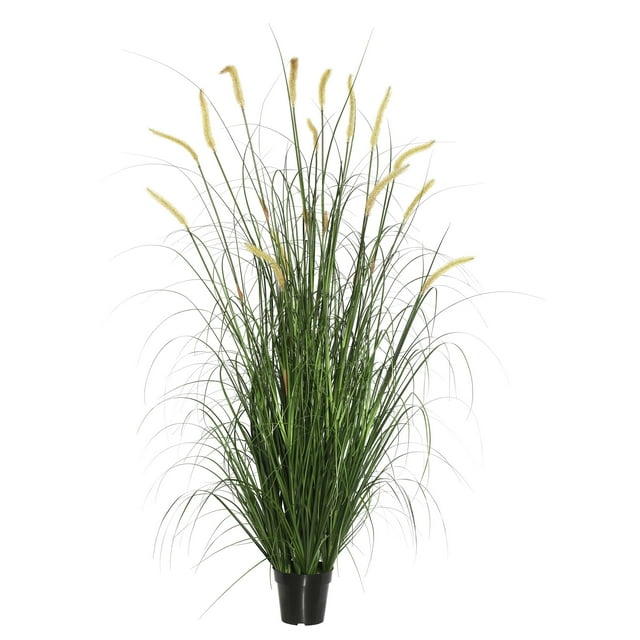 Vickerman 48" PVC Artificial Potted Green Foxtail Grass.