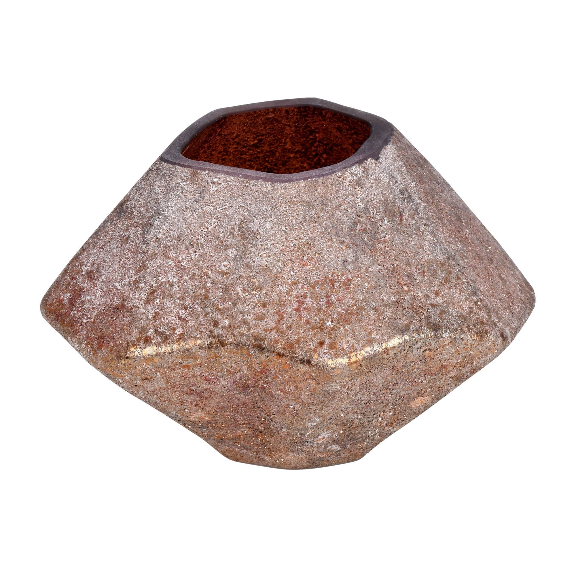 Vickerman 5" Desert Sand Geo Glass Vase. Tie earth tones into your modern décor with this desert sand accent piece. Pair this vase with your favorite