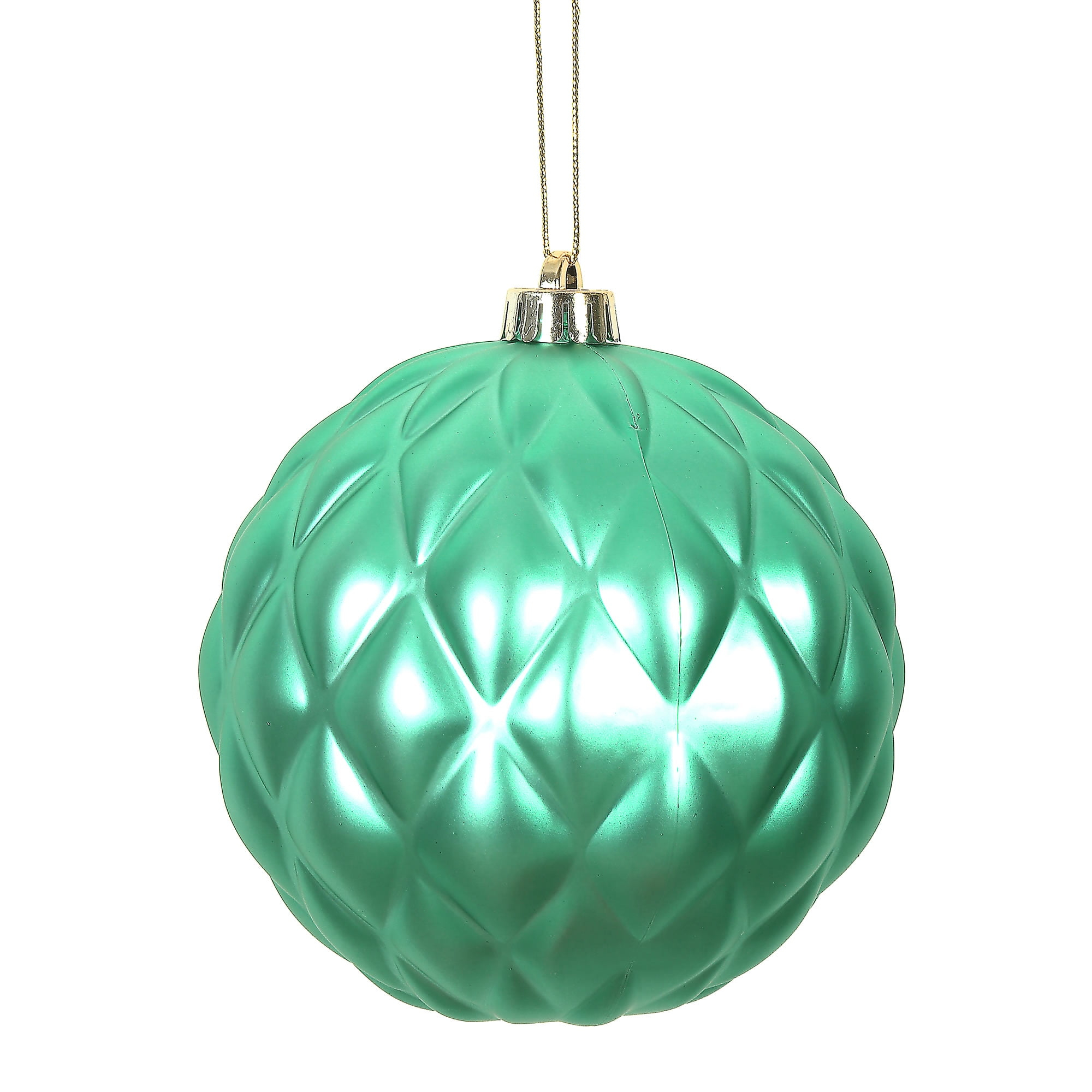 Vickerman 6" Seafoam Matte Round Pine Cone Ornament, with drilled and wired caps. Comes 4 per Bag.