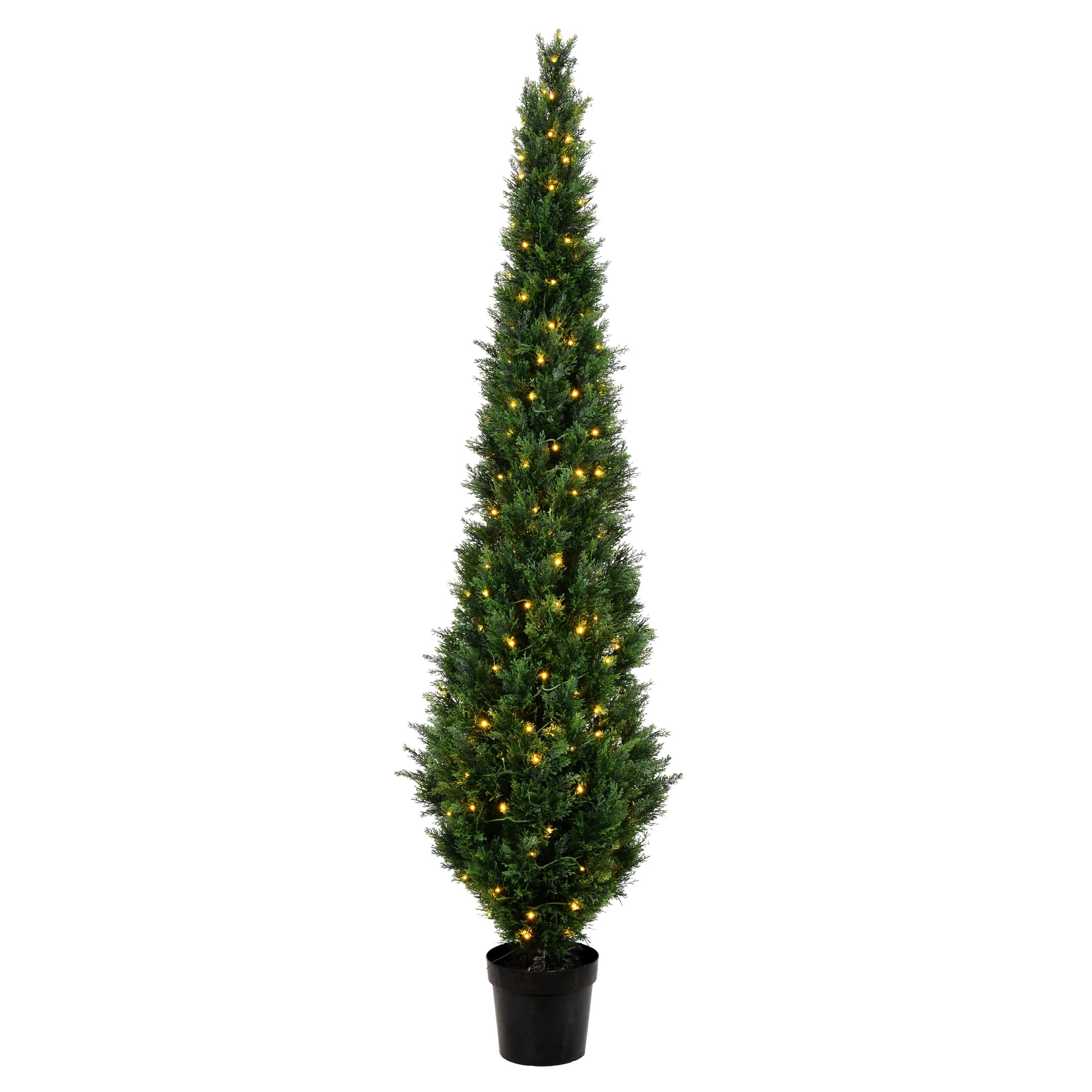 Vickerman 8' Artificial Potted Green Cedar Tree.