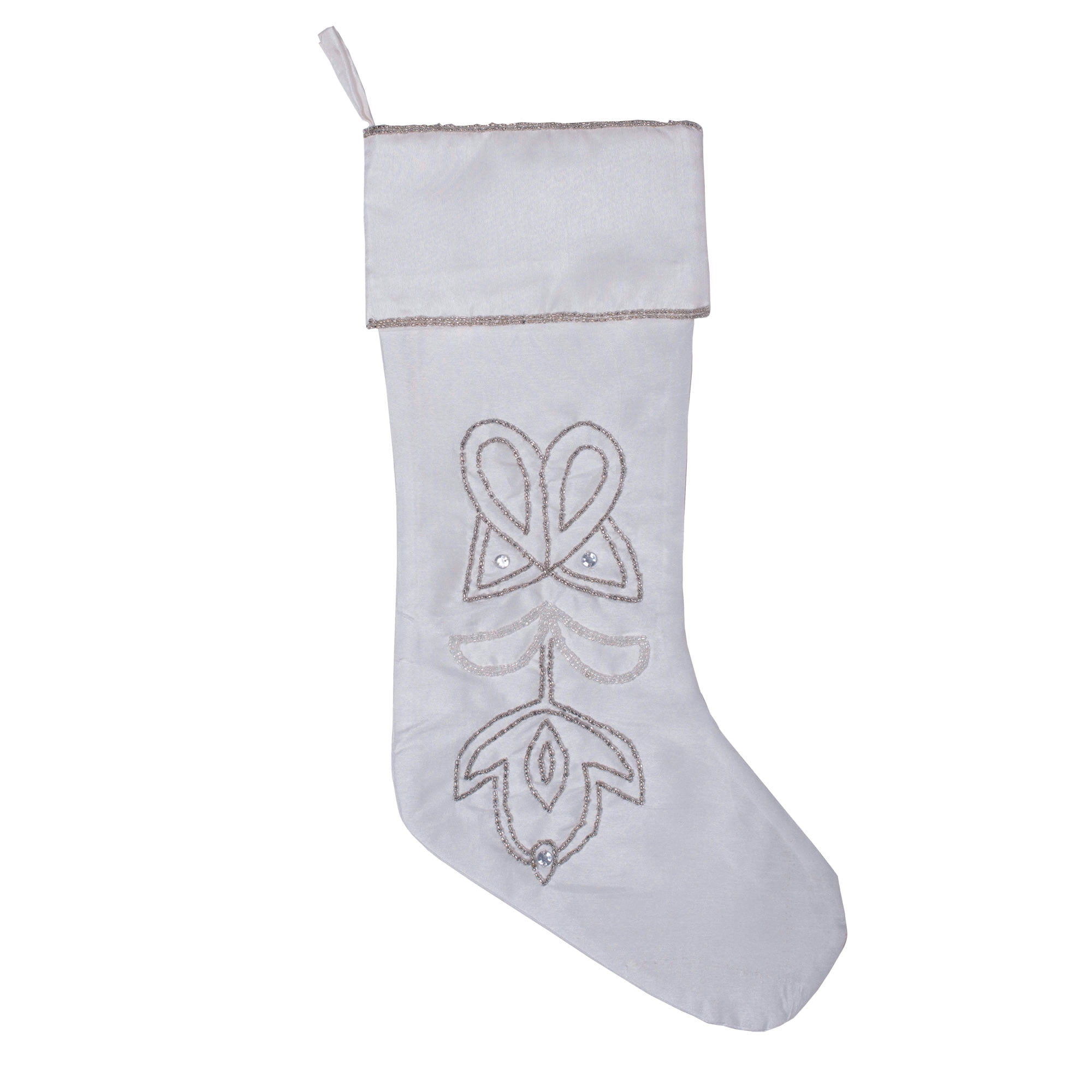 Vickerman Decorative 8" x 19" Pointed Beaded Christmas Stocking