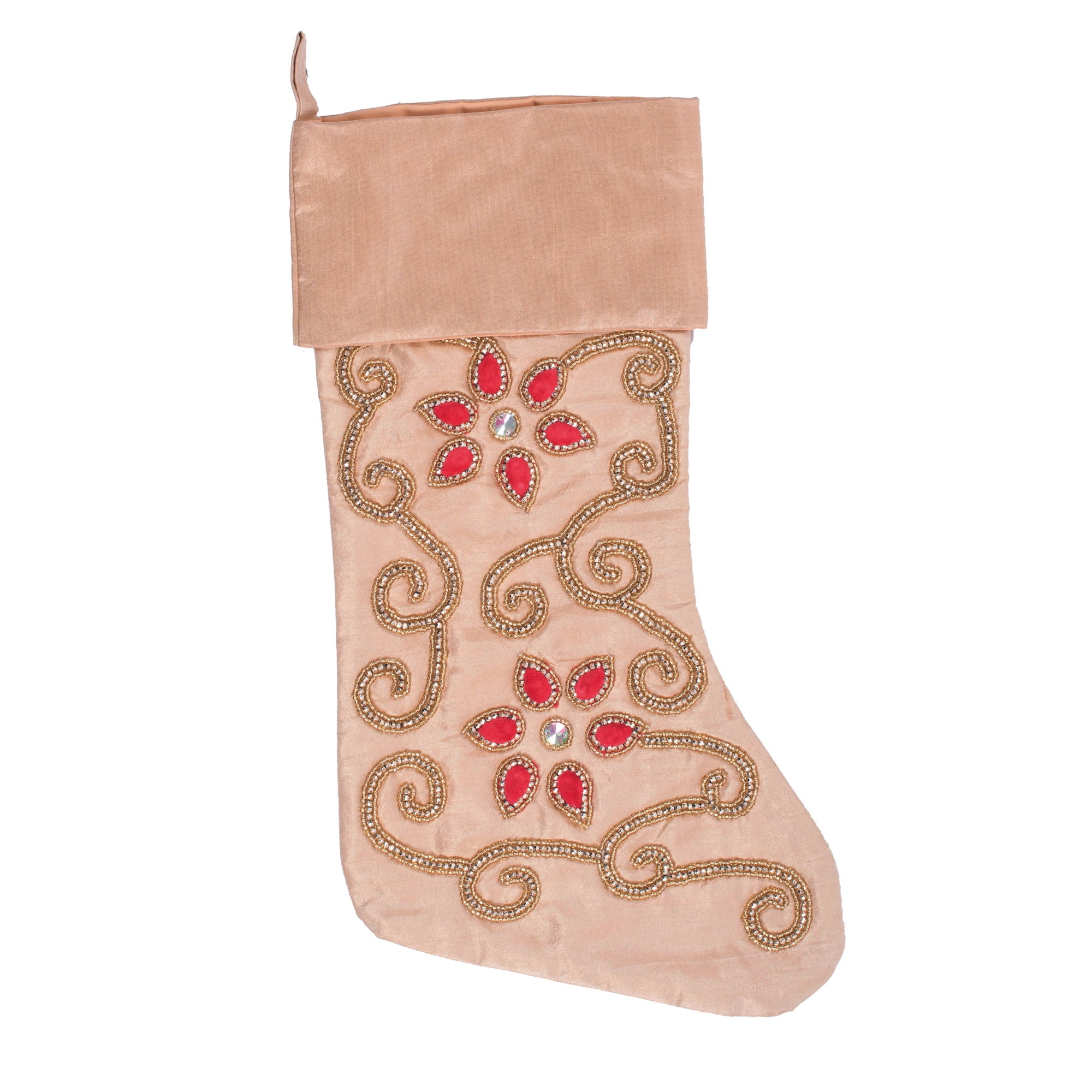 Vickerman  8 x 19 in. Champagne Regal Collection Stocking