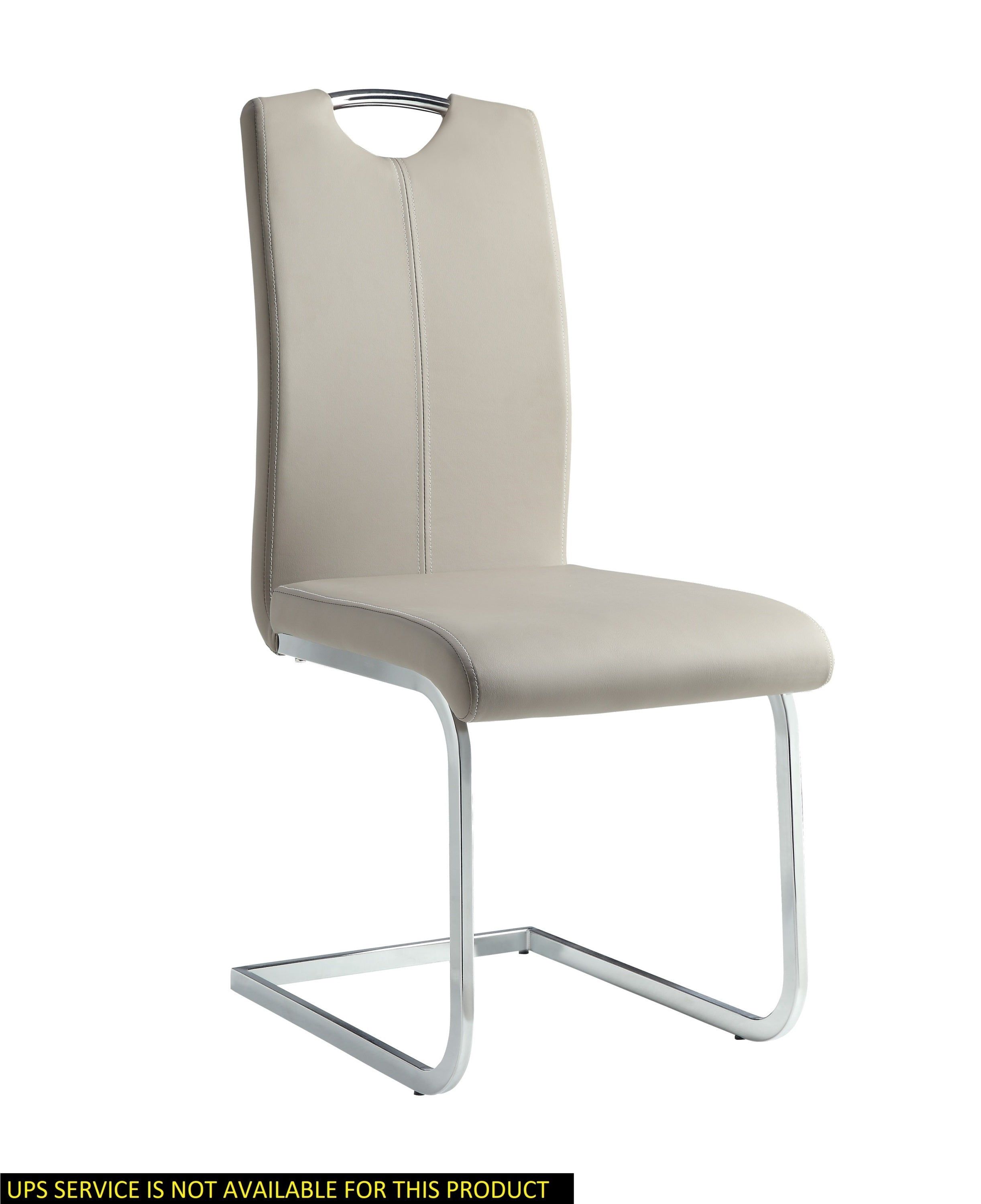 Home Elegance  38.75 x 17 x 23.25 in. Glissand Side Chair - Gloss White & Gray Taupe - Set of 2