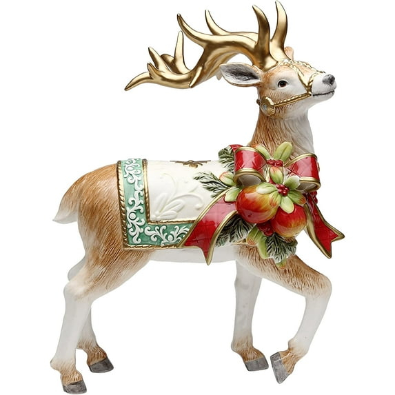Kevins Gift Shoppe Ceramic Victorian Harvest Reindeer Figurine Centerpiece