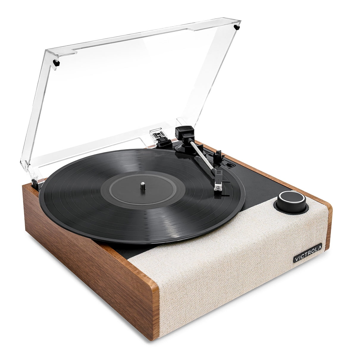 Victrola Eastwood II Bluetooth Belt Drive Turntable with Speakers, Oak
