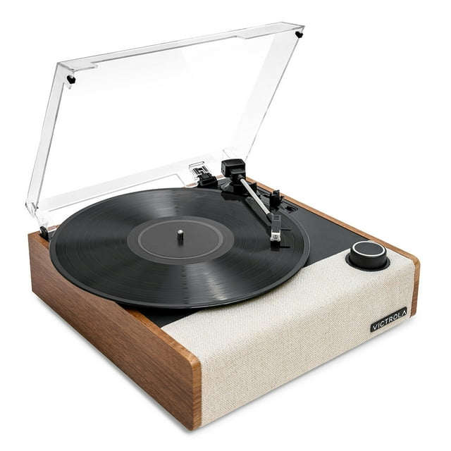 Victrola Eastwood II Bluetooth Belt Drive Turntable with Speakers, Oak
