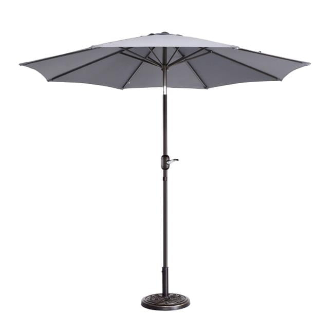 Villacera 83-OUT5446 9 ft. Outdoor Patio Umbrella with 8 Ribs - Gray