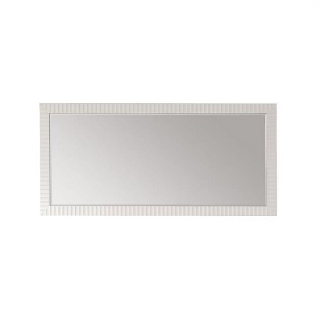 68 in. Savona Rectangular Bathroom & Vanity Wave Framed Wall Mirror, White