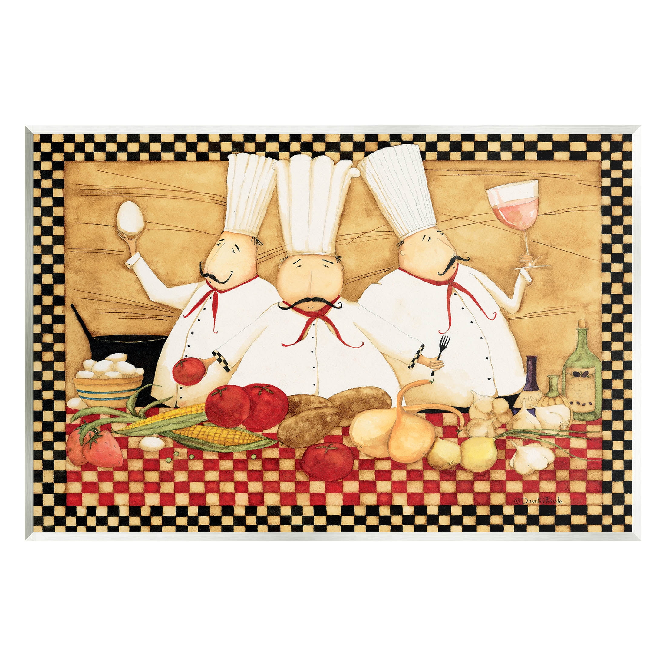 Stupell Industries " Vintage Chefs Checkered Kitchen " by Dan DiPaolo