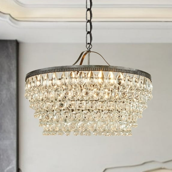 Clarissa Crystal Round Chandelier (19"-28")