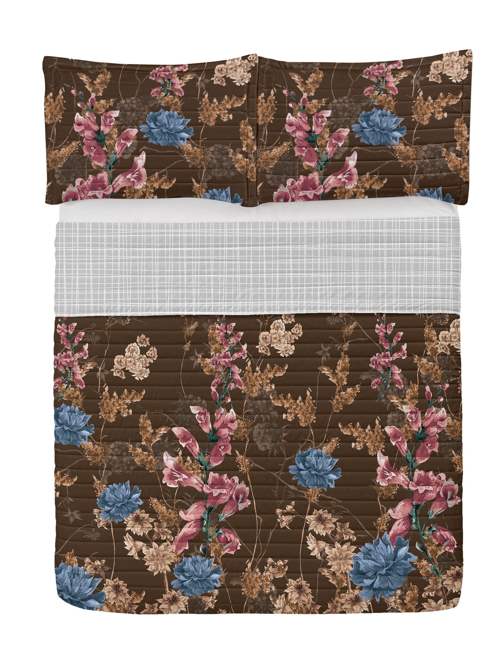 Microfiber Reversible 3 Piece Coverlet/Bedspread Set