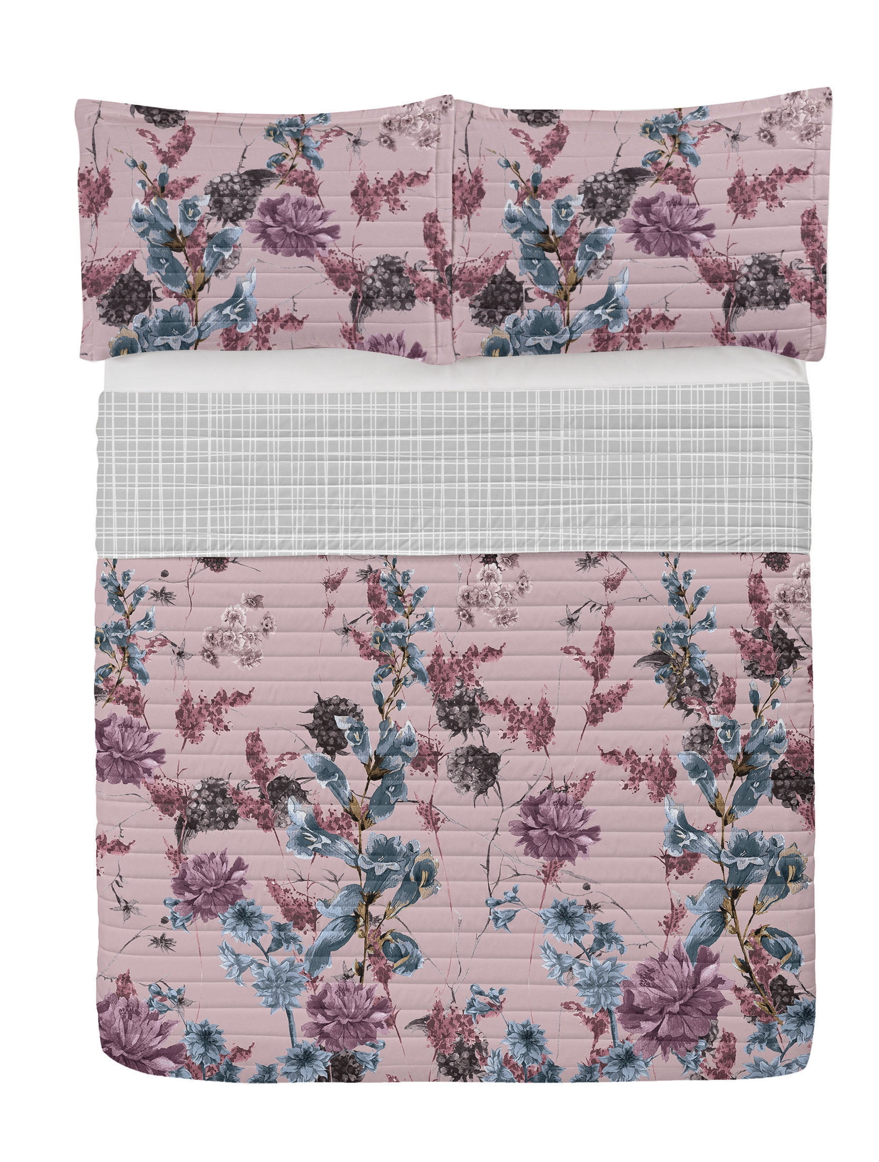 Ambesonne Microfiber Reversible 3 Piece Coverlet/Bedspread Set