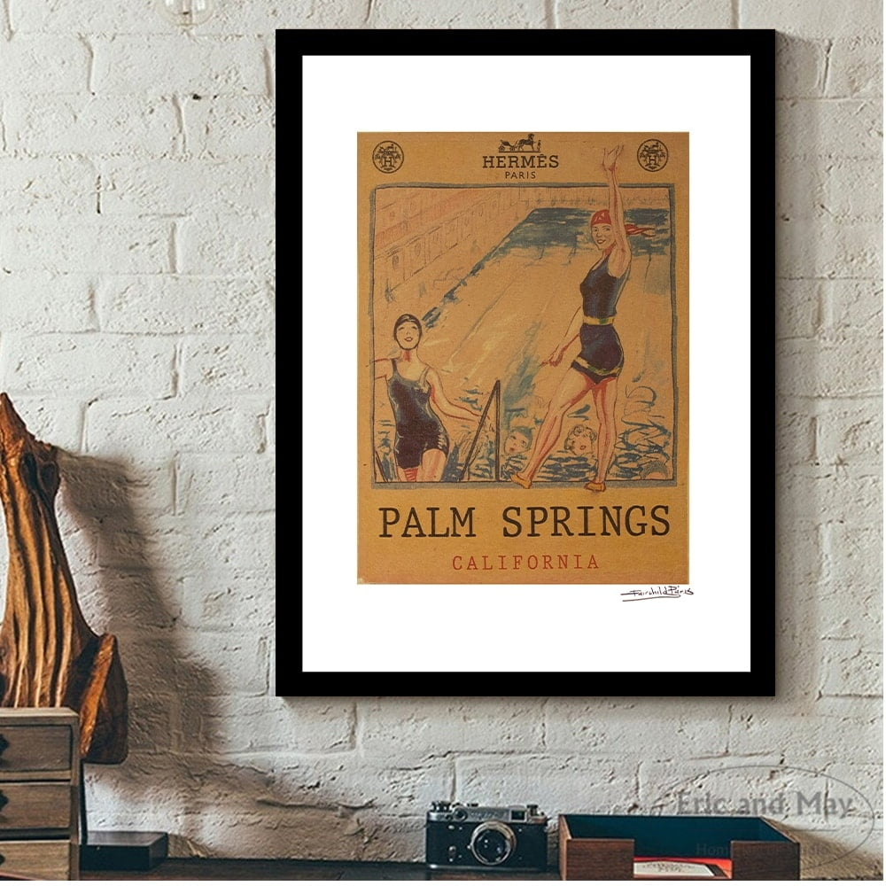 Vintage Pool Ladies, Palm Springs Framed Print