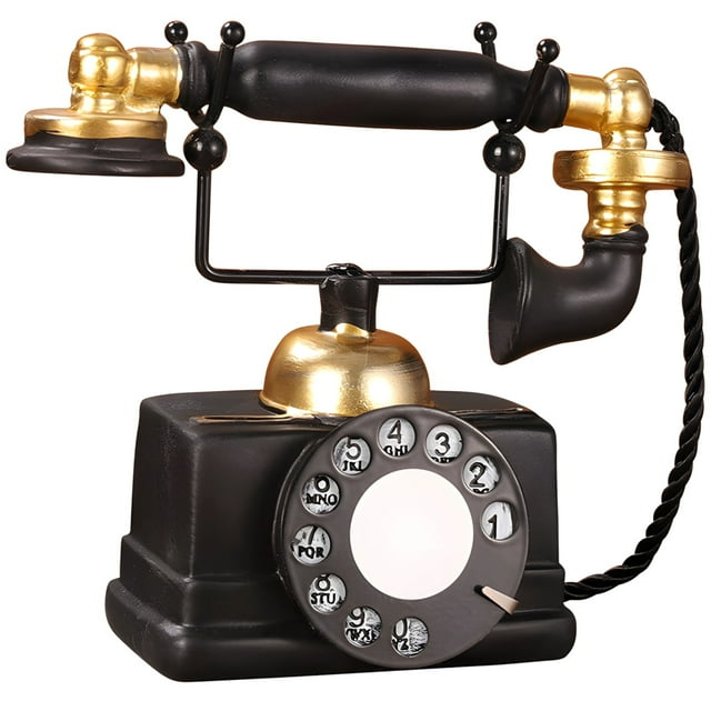 Vintage Rotary Telephone Decor, European Style Resin Landline Phone Replica, Retro Home Office Desk Ornament, Nostalgic Decorative Accent Piece