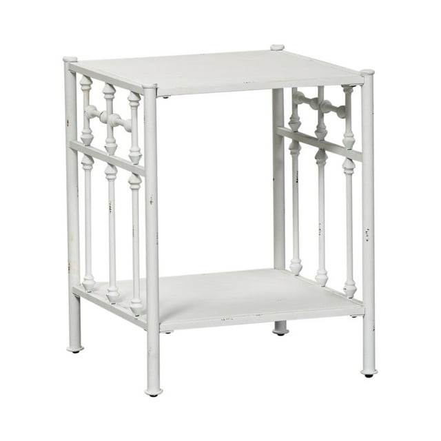 Vintage Series Metal Open Night Stand - Antique White