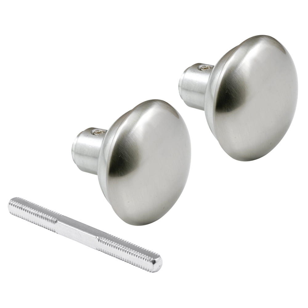 Solid Brass Vintage Door Knob Spindle Set, 2-1/4 In. Outside Diameter, Satin Nickel (Single Pack)