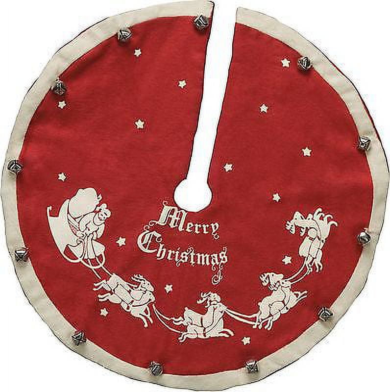Primitives By Kathy 12.0 Inch Mini Vintage Tree Skirt Merry Christmas Tree Skirts