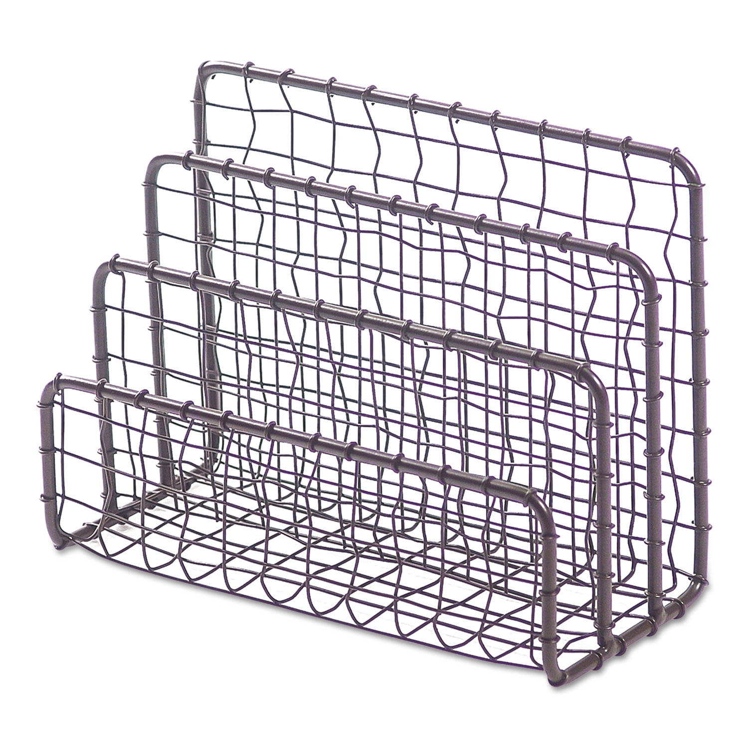 Vintage Bronze Wire Mesh 3-Tier File and Letter Sorter