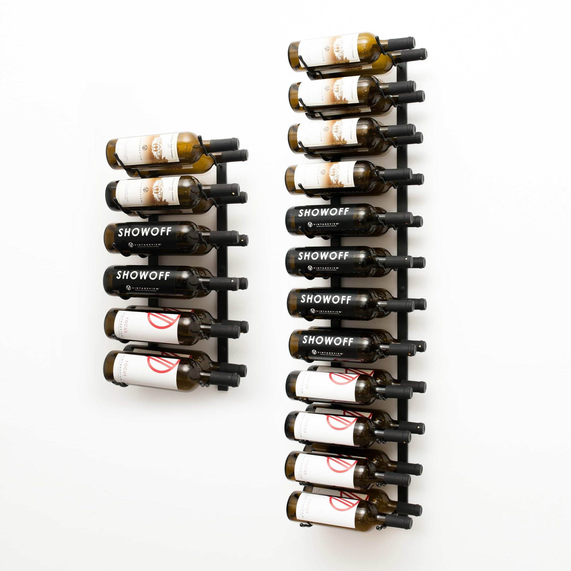 Vintageview Ws62 W Series 72" 36 Bottle Wall Mounted Wine Rack - Black