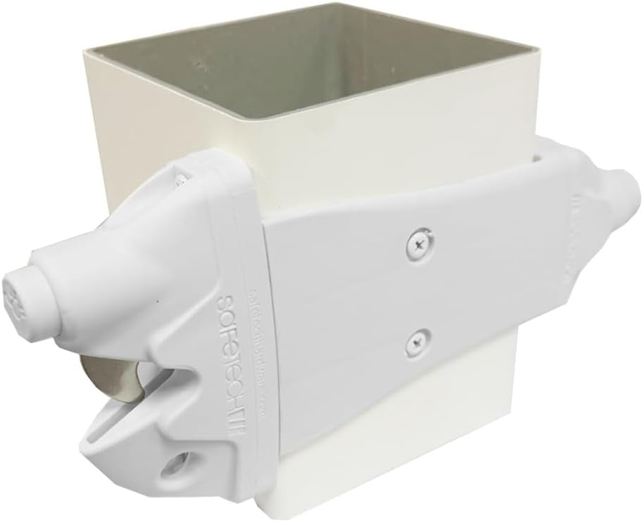 Safetech Hardware ViperX5-2 Two-Sided Gate Latch | Wrap Around Design - No Post Drilling | Padlock Lockable | Left & Right Reversible | Double Gate Access w/Push Button | 2” Vinyl & Aluminum - White